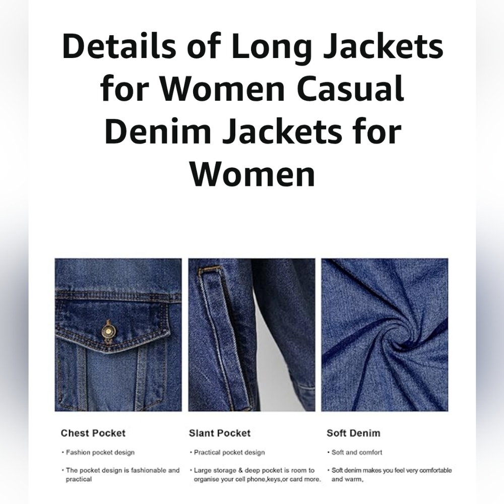NWT LONG DENIM TRENCH COAT FALL WINTER FASHION - Picture 4 of 8